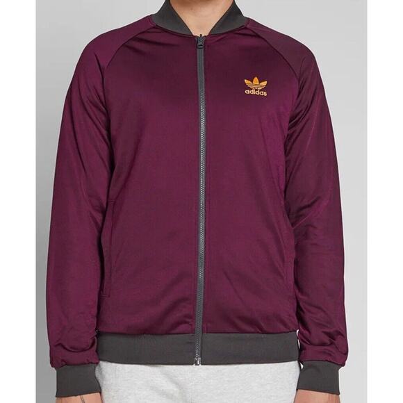 Adidas SST Reversible Track Top Jacket NWT Purple/Gray Abstract Back Design Mens - Picture 1 of 7